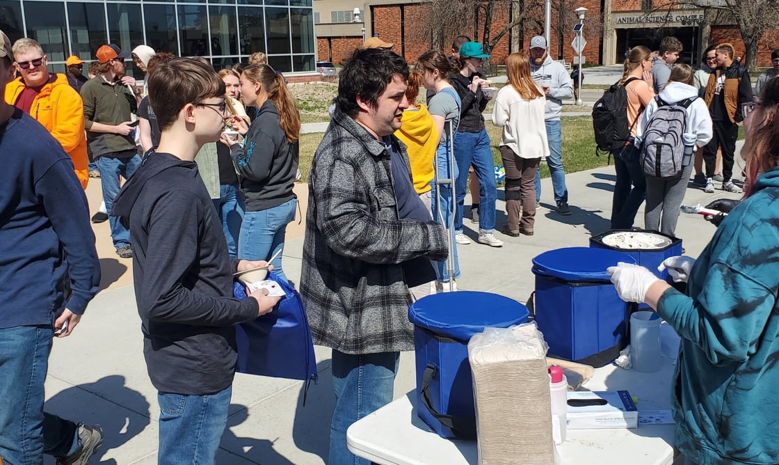Earth Day event: In line for the SDSU ice cream