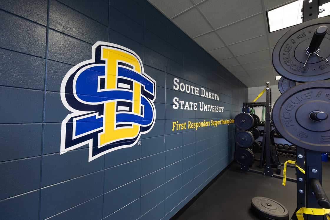 FRST Center logo on the wall in the new lab space. 