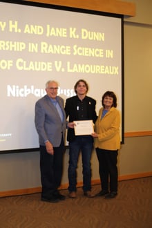 President Barry Dunn, Nick Busse, and Jane Dunn