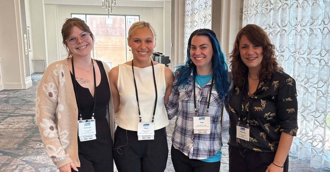 Four NRM postdoc and grad students attending the 2026 American Society of Mammalogists Annual Meeting in Norfolk, Virginia.