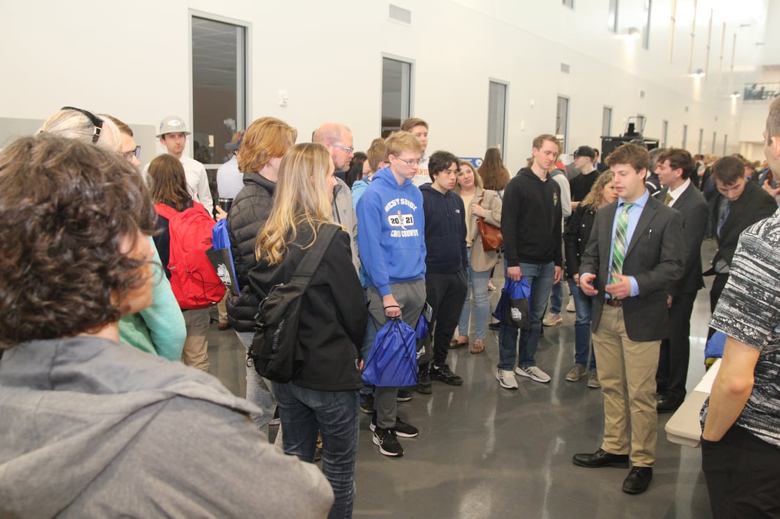High School students taking in the Expo Demonstrations
