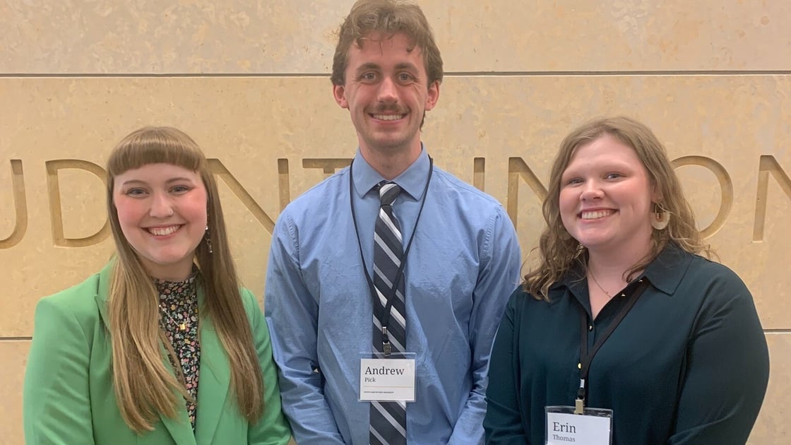 (left to right) Annie Feden, Andrew Pick, and Erin Thomas