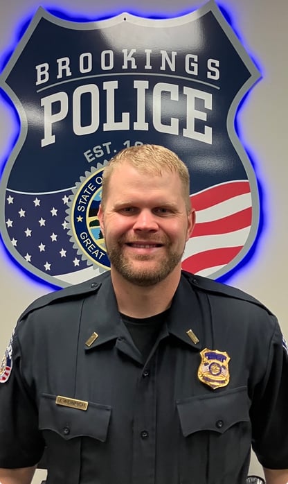 Lt. Jonathan Weinrich of the Brookings Police Department is pictured.