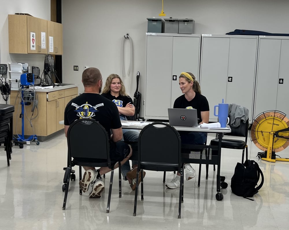 A research participant is pictured during the nutrition component of the wellness testing.
