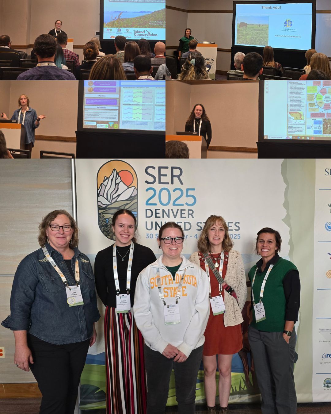 (top four presenters from left) Christy Wails, Ashlynn Smith, Anna Manson, and Elena Friedman (a group photo from left) Lora Perkins, Elena Friedman, Christy Wails, Anna Manson, and Ashlynn Smith