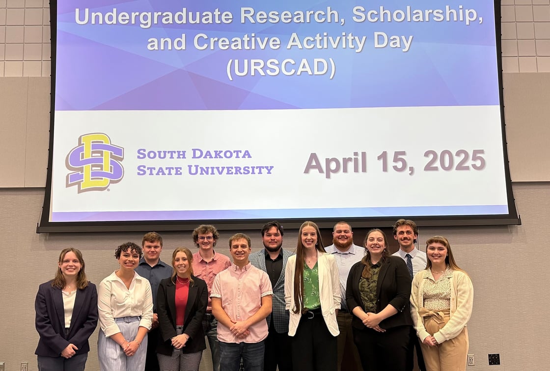 (first row from left) Katherine Pfeifle, Taylor Sutton, Alex Johnson, Peter Nester, Thea Klarenbeek, Allison Fischer, Annie Feden, (second row) Kaden Ball, Carter Whalen, Jason Uden, Cole Cannon, and Andrew Pick
