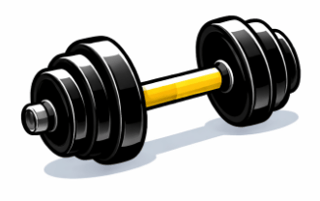 yellow dumbbell